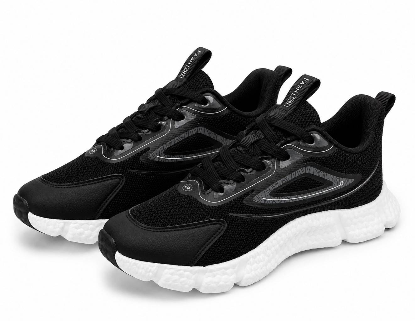 Blackish White Women’s Lightweight Running Shoes-245