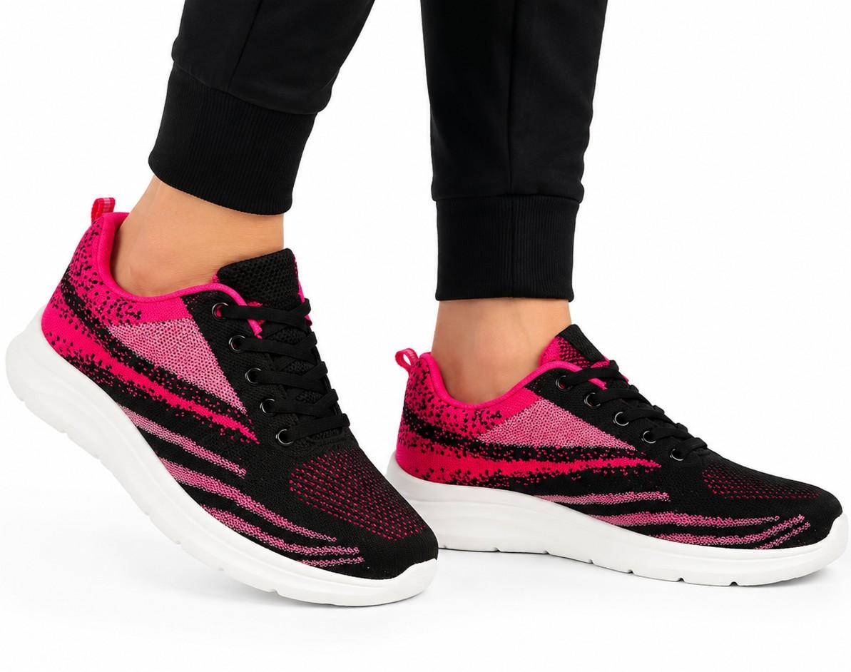 Pink Pulse Women’s Lightweight Running Shoes –241 Black & Hot Pink