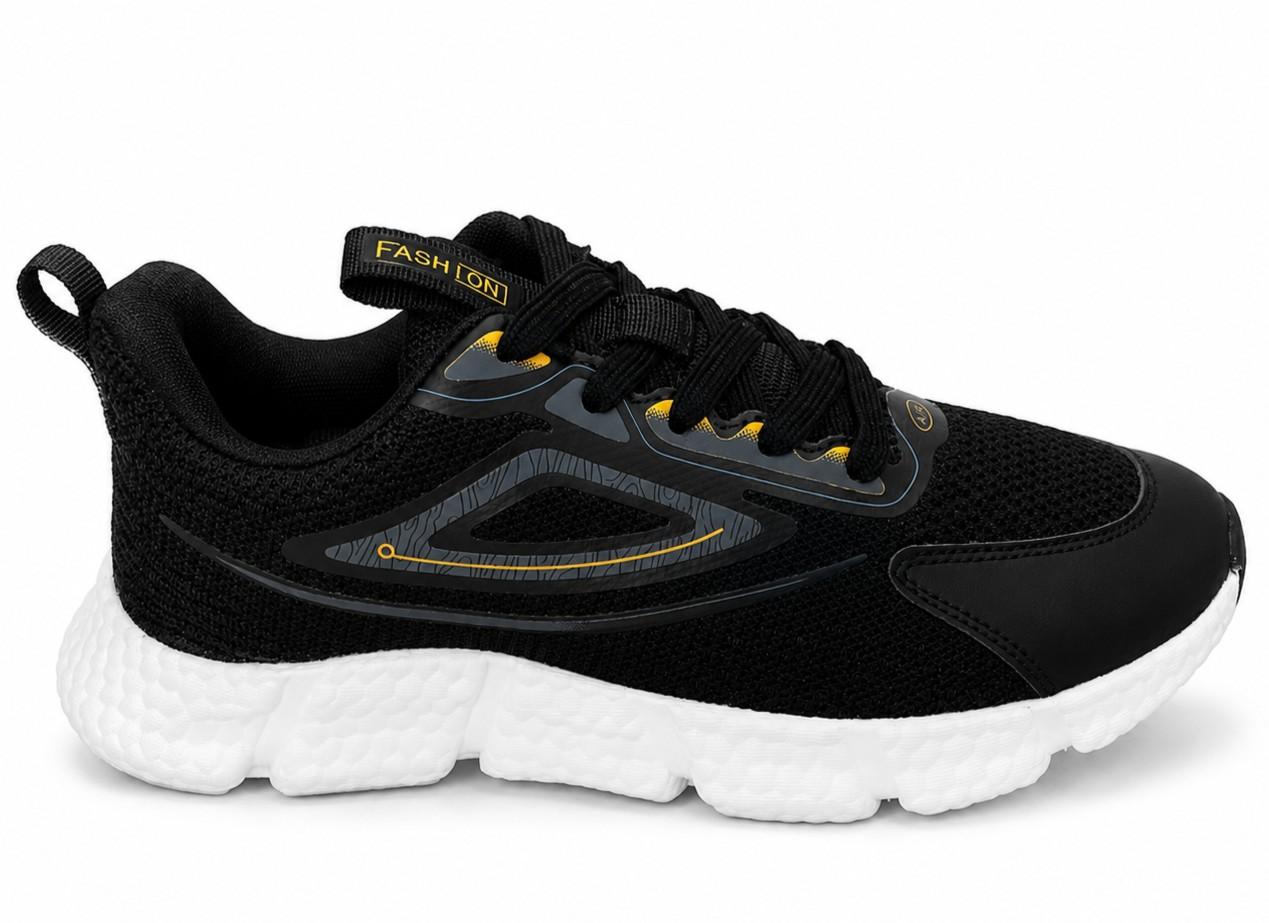 FASH LONI Men's Step Knit Runner – Stealth Grey Yellow-245