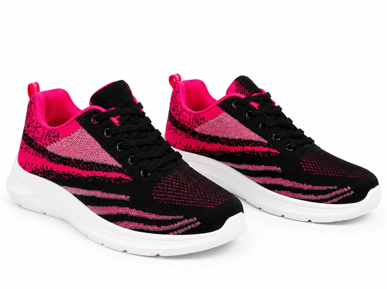 Pink Pulse Women’s Lightweight Running Shoes –241 Black & Hot Pink