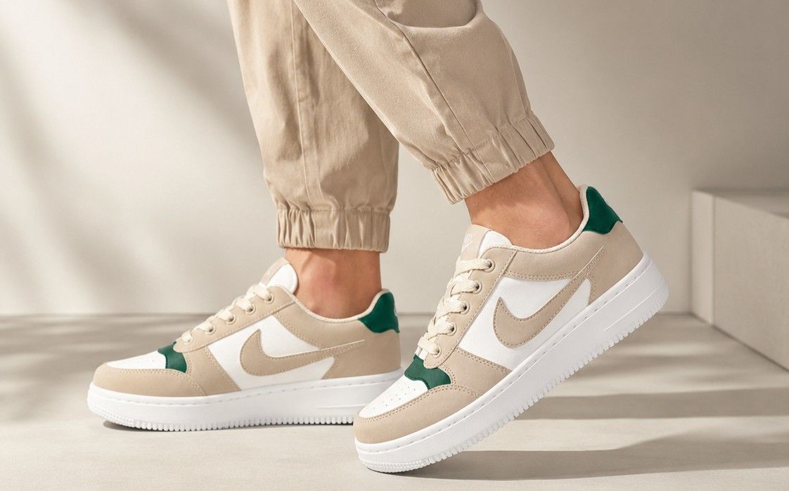 Core Unisex Nike Air Sneakers-115 White Cream for Raahaan.